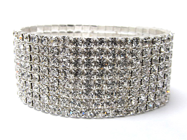 8 row rhinestone stretch bracelet