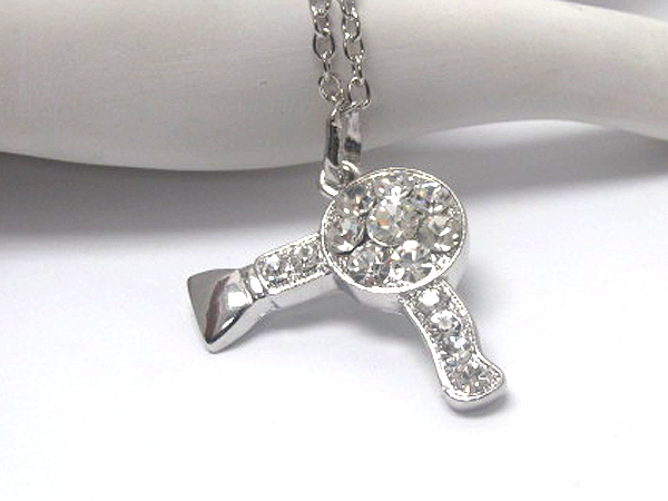 Crystal fashion hair dryer chain necklace