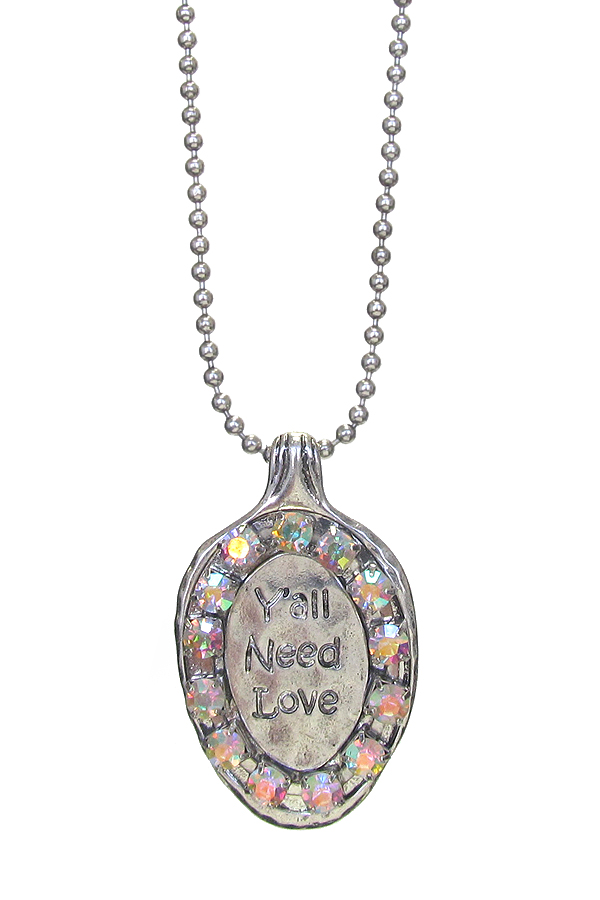 RELIGIOUS INSPIRATION LONG NECKLACE - Y'ALL NEED LOVE