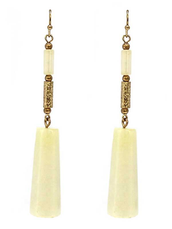 SEMI PRECIOUS STONE BAR DROP EARRING