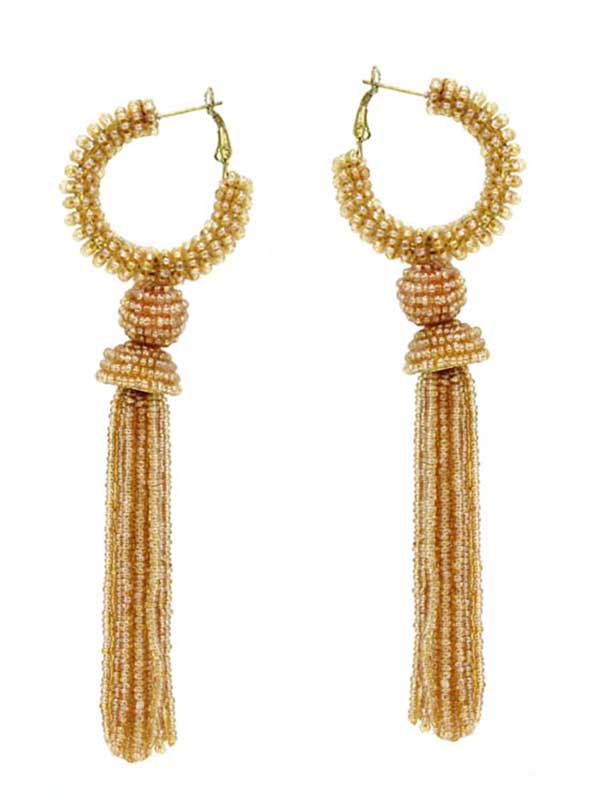 MULTI SEEDBEAD TASSEL DROP EARRING