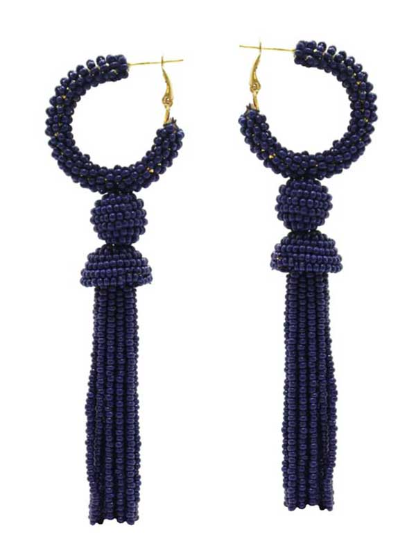 MULTI SEEDBEAD TASSEL DROP EARRING