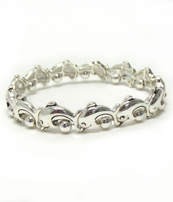 Metal dolphin pattern bracelet stretch