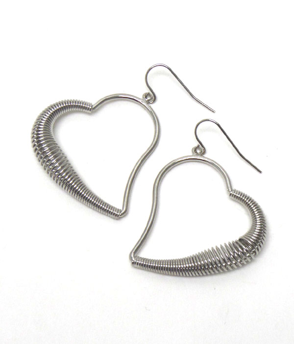 Rhodium heart shape earrings