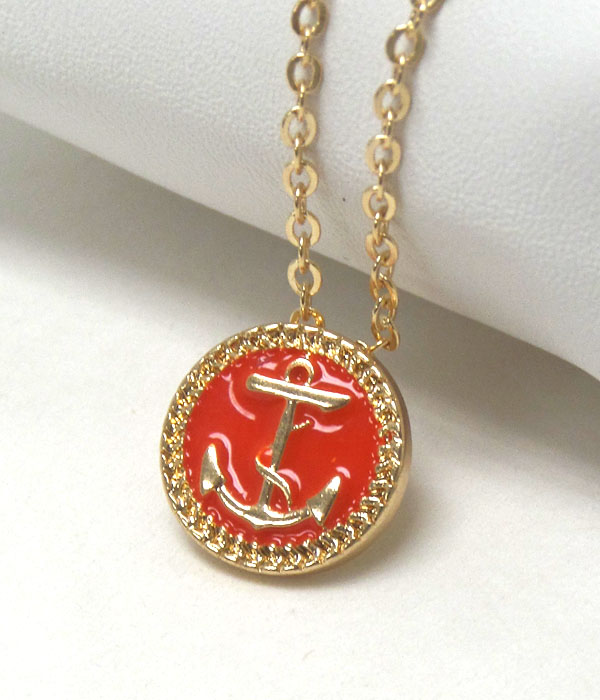 Premier electro plating anchor button necklace