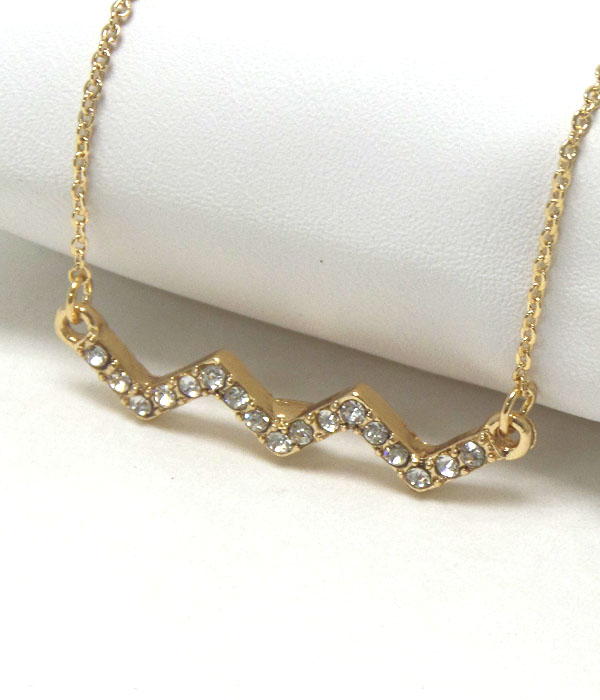 Premier electro plating crystal chevron necklace