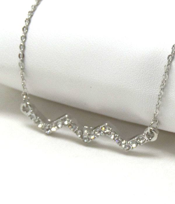 Premier electro plating crystal chevron necklace