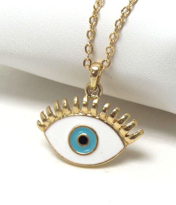 Premier electro plating epoxy evil eye necklace