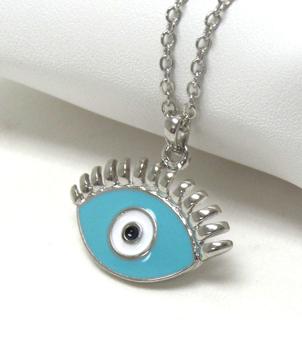 Premier electro plating epoxy evil eye necklace
