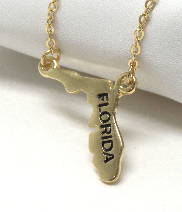 Premier electro plating state of florida necklace