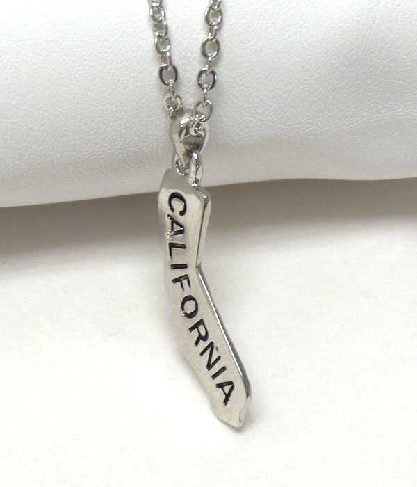 Premier electro plating state of california necklace