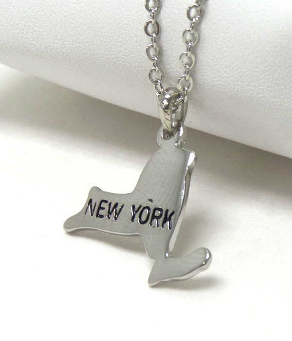 Premier electro plating state of new york necklace
