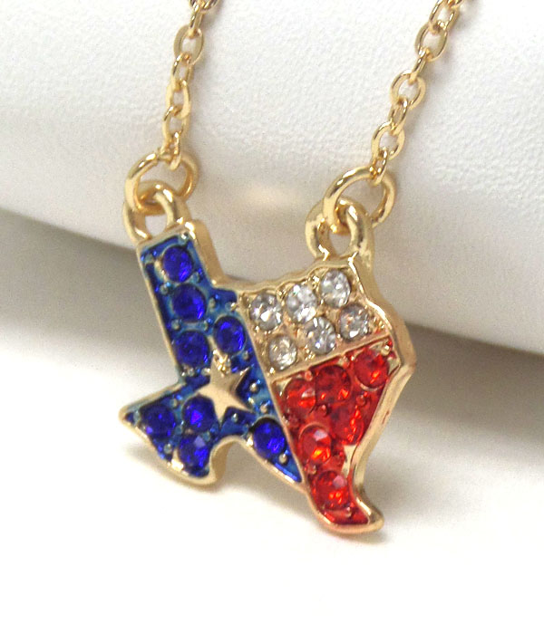 Premier electro plating crystal texas necklace