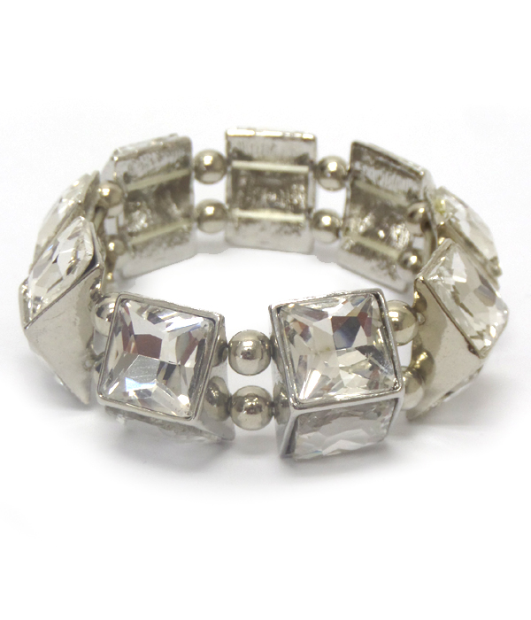 Square glass spike bracelet