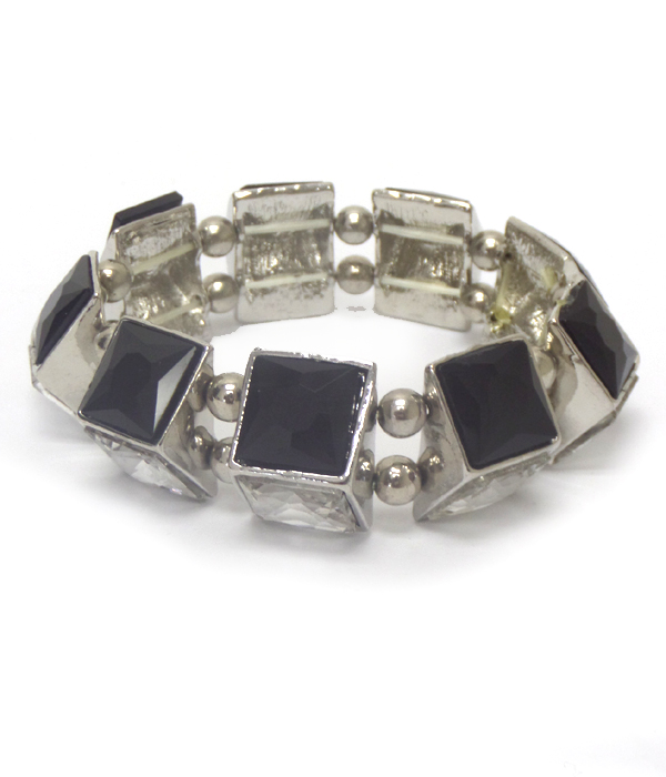 Square glass spike bracelet