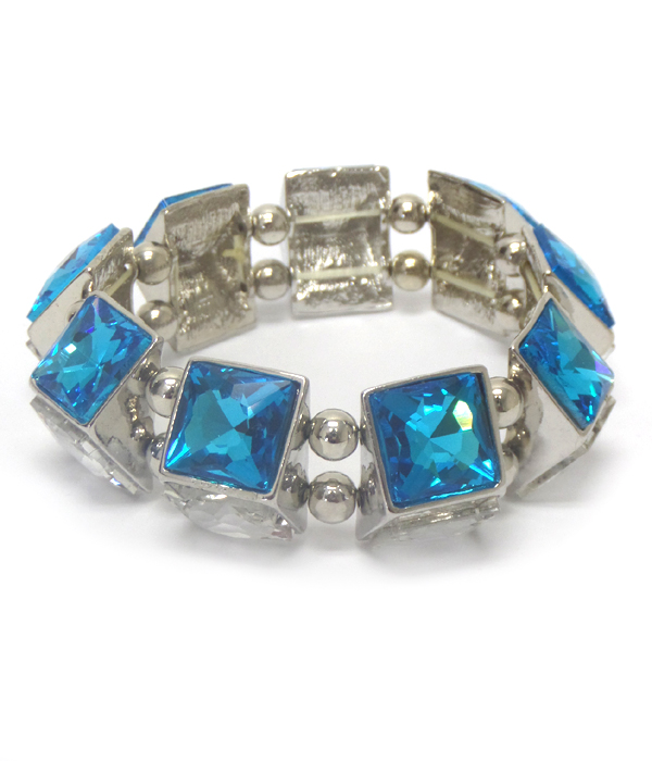 Square glass spike bracelet