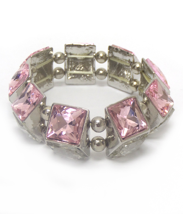 Square glass spike bracelet