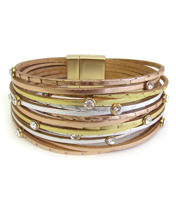 MULTI LAYER LEATHERETTE MAGNETIC BRACELET