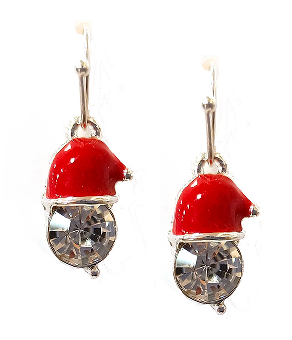 CHRISTMAS THEME EPOXY EARRING - SANTA HAT