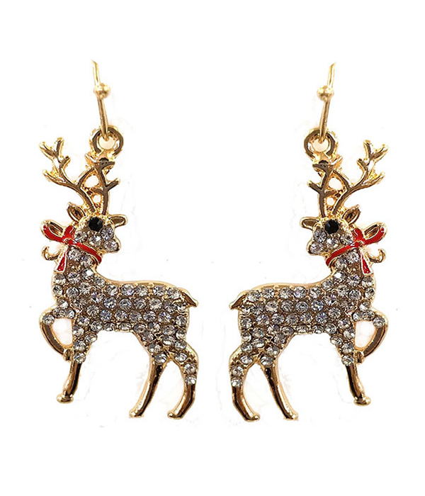 CHRISTMAS THEME CRYSTAL EARRING - REINDEER