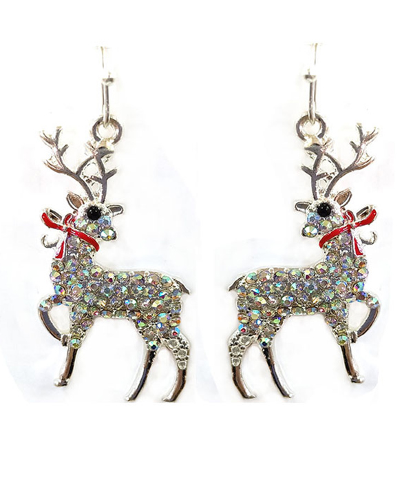 CHRISTMAS THEME CRYSTAL EARRING - REINDEER