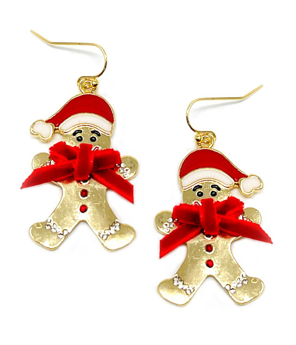 CHRISTMAS THEME EPOXY EARRING - GINGER BREAD