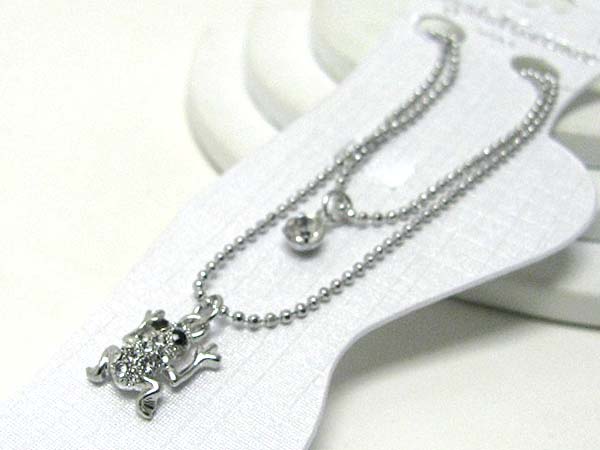 Crystal deco frog anklet