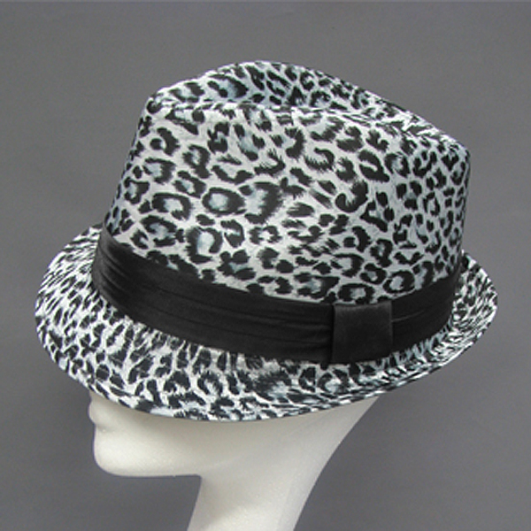 100 % stain leodard print summer fedora