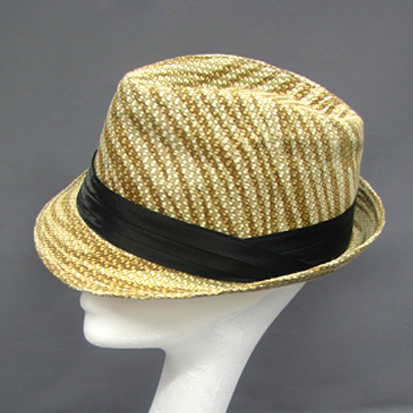 100% straw zebra print fedroa