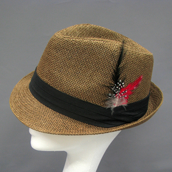 100% straw feather summer fedora