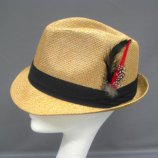 100% straw feather summer fedora