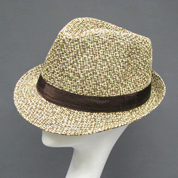 100% polyester lace accent textured summer fedora
