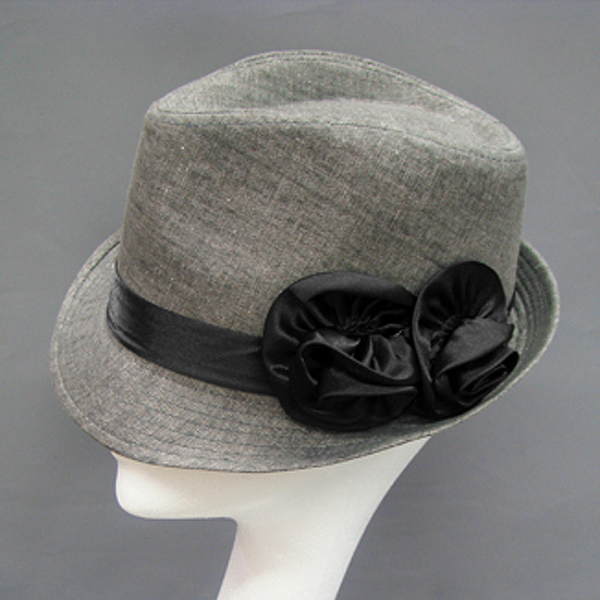 100% lurex w/satin rose summer fedora