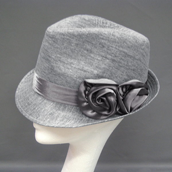 100% lurex w/satin rose summer fedora