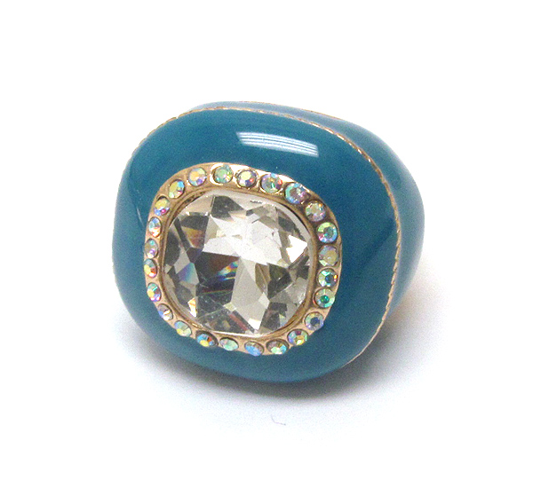 Facet glass and crystal deco and epoxy stretch ring