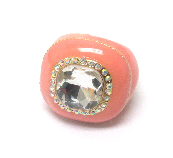 Facet glass and crystal deco and epoxy stretch ring