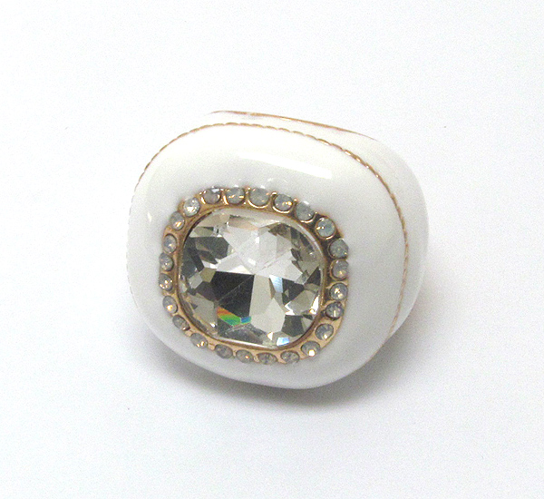 Facet glass and crystal deco and epoxy stretch ring