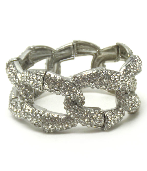 Thick crystals stretch bracelet
