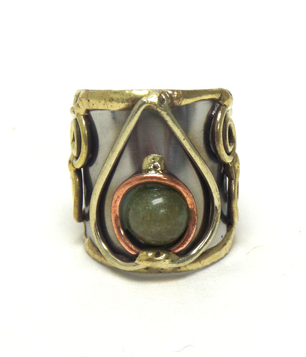 Handmade metal art adjustable ring