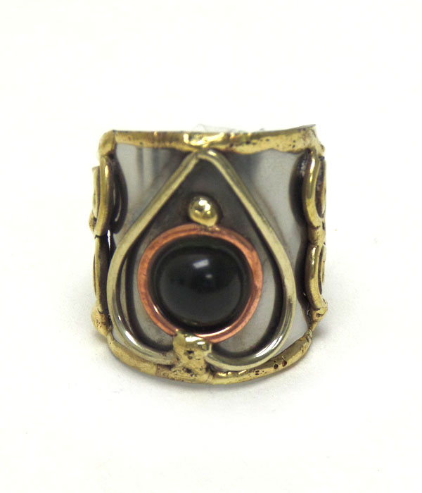 Handmade metal art adjustable ring
