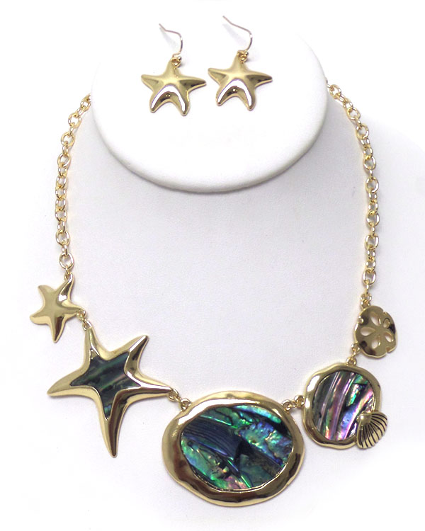 Sealife abalone necklace set 