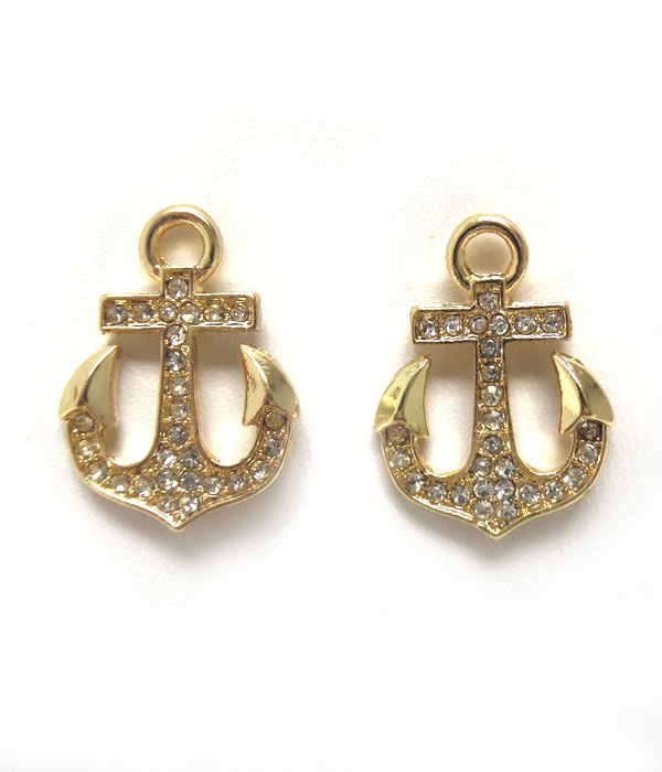 Premier electro plating crystal anchor earring