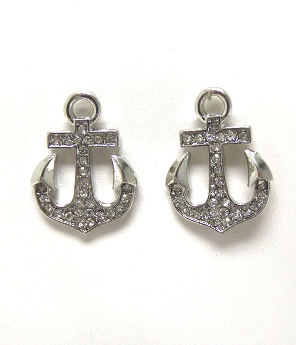 Premier electro plating crystal anchor earring