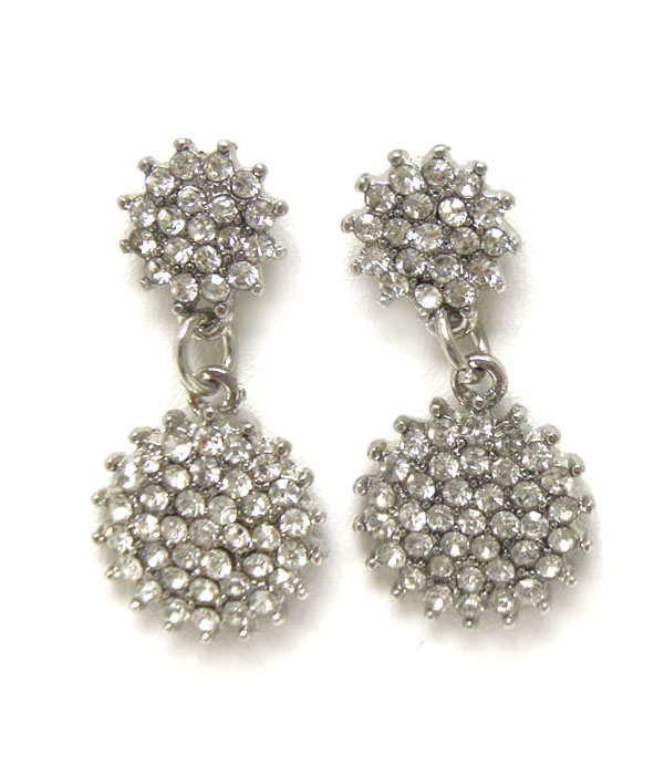 Premier electro plating crystal disk drop earring