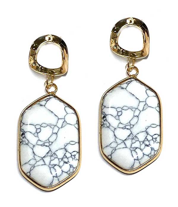 Semi precious stone drop earring