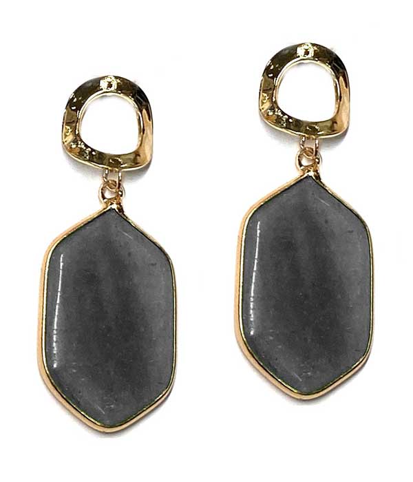 SEMI PRECIOUS STONE DROP EARRING