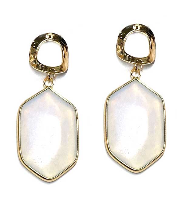 Semi precious stone drop earring