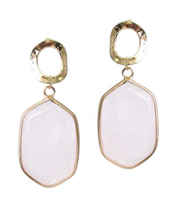 SEMI PRECIOUS STONE DROP EARRING