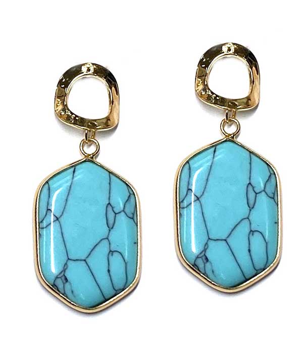 SEMI PRECIOUS STONE DROP EARRING