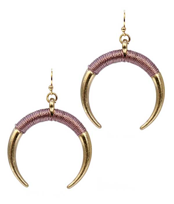 Thread  wrap metal earring